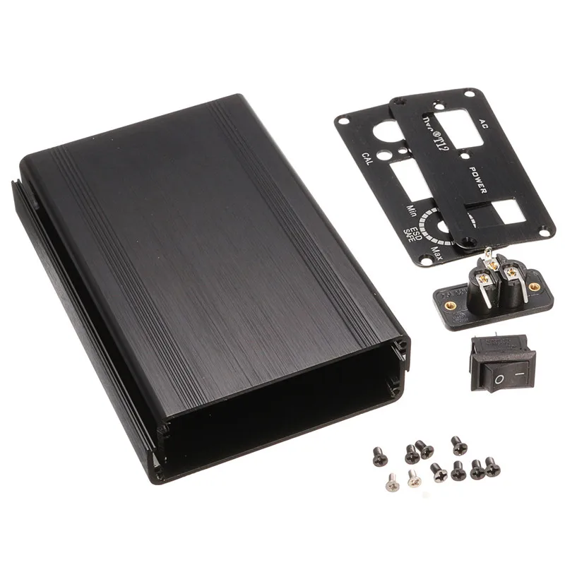 

DANIU DIY T12 Digital Soldering Iron Station Aluminum Black Shell Case Power Socket Switch 136 x 86 x 36mm