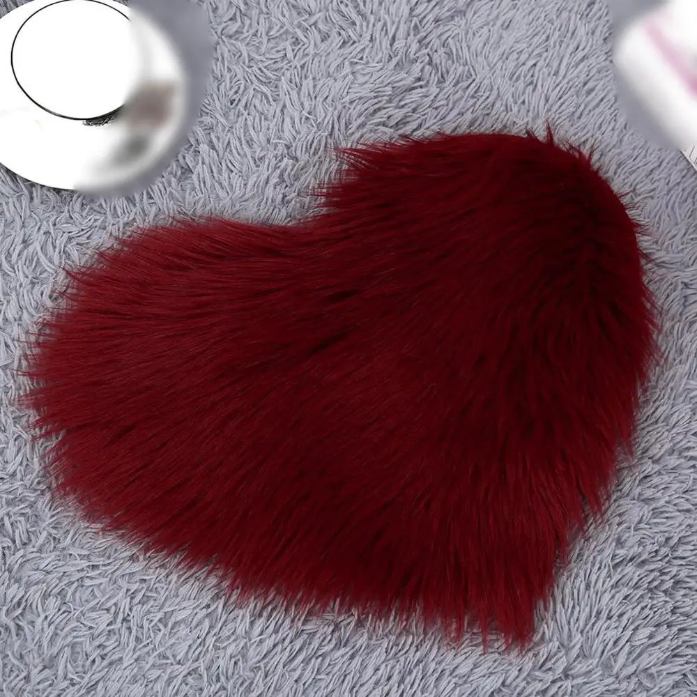 1 шт. Имитация шерсти Персиковое сердце коврик матрас диван подушка для ног