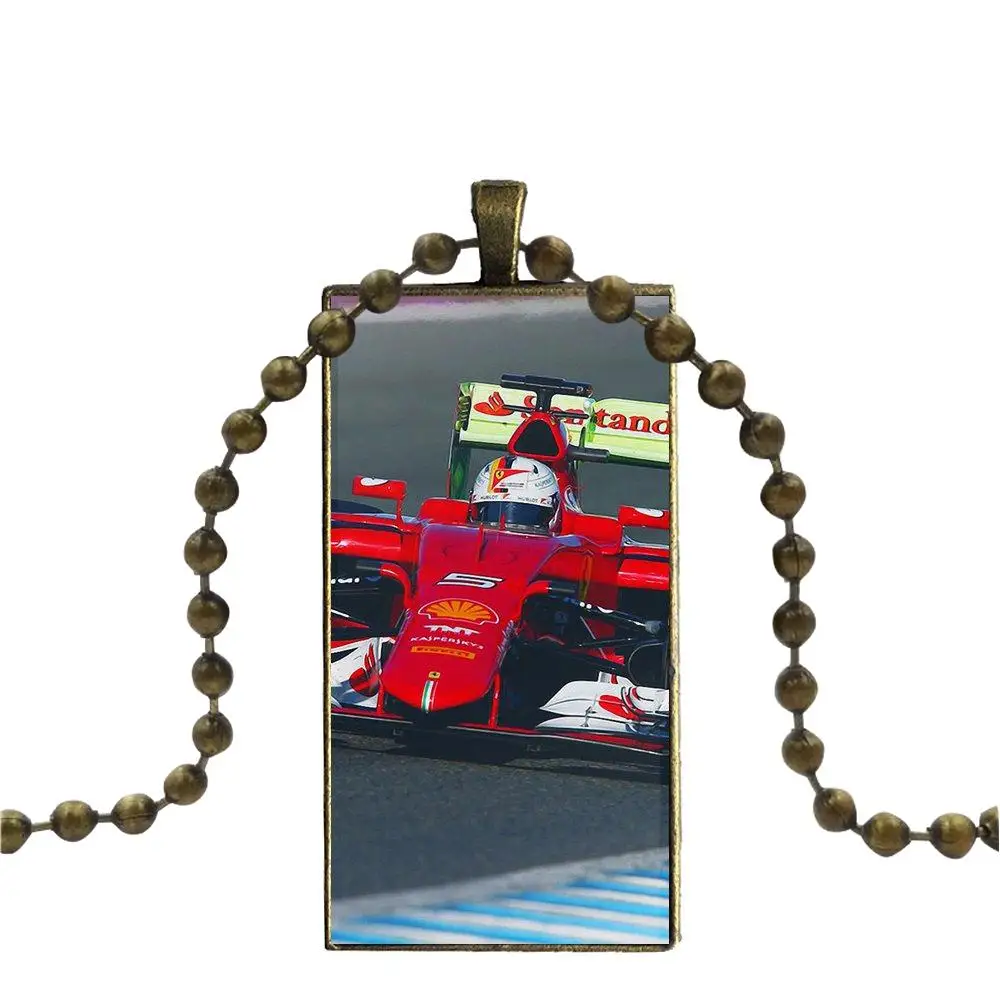 Sebastian Vettel модный стеклянный кабошон кулон ожерелье с женское стальное покрытие