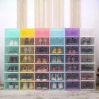 6 шт. прозрачные коробки для хранения обуви, складной шкаф для обуви, комбинированный Штабелируемый Шкаф Для Обуви, плотный пыленепроницаемый органайзер для обуви, коробка