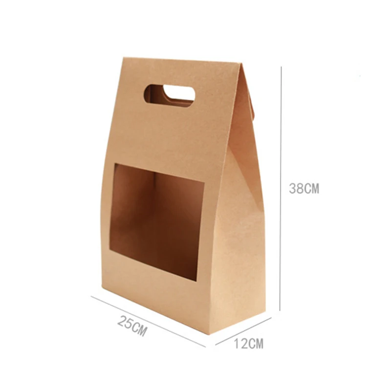 

5Pcs Brown Kraft Paper Gift Bags Wedding Flower Packaging Recyclable Florist Gift Packaging Box Party Gift Packing 38 x 25 x 12C