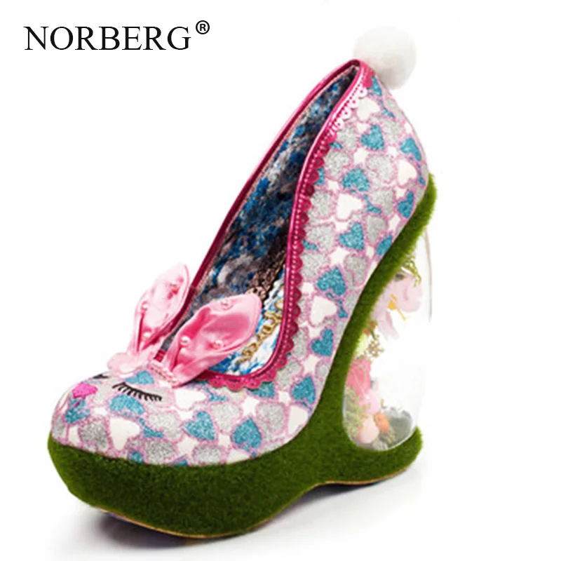 

Woman Single Shoes Vivid 3D Rabbit Ear Beads Mary Jane Shoes Flowers Bunny Shaped with Banquet Shoes