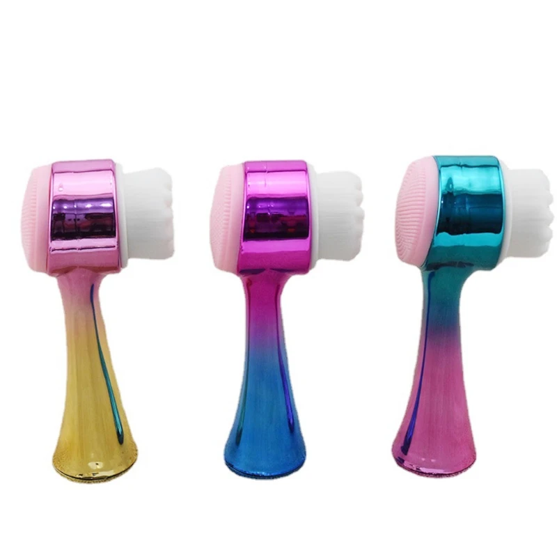 

Double-sided Facial Cleaning Brush Scrubber Silicone Manual Face Wash Brushes for Deep Pore Exfoliation Makeup Massaging