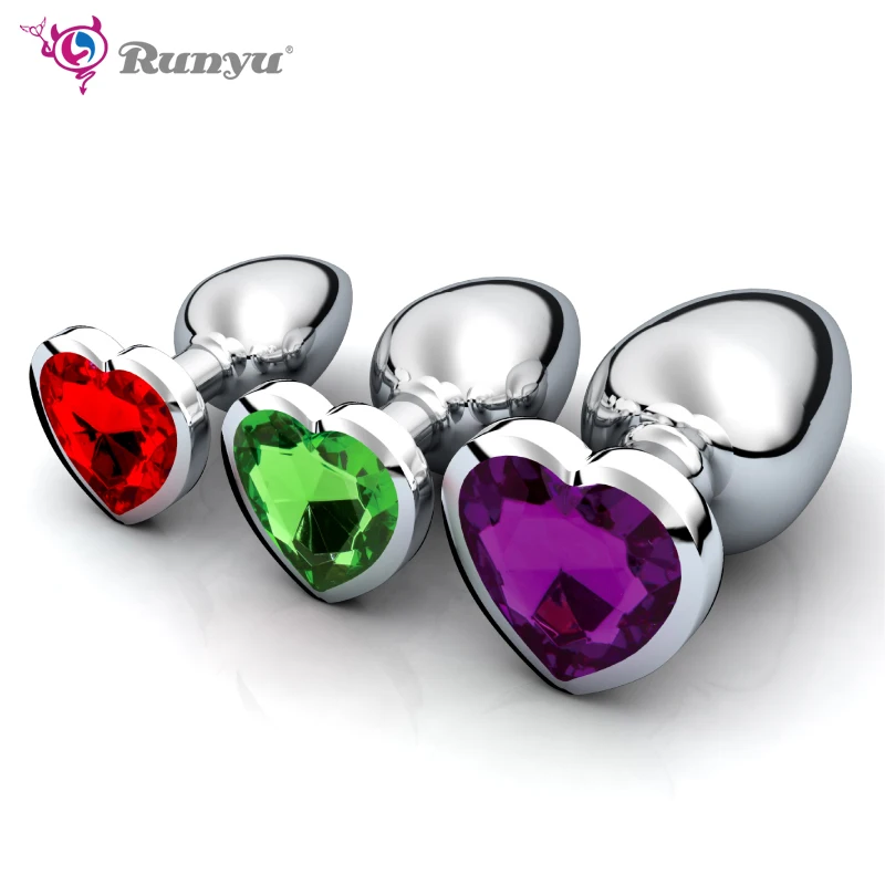 Анальная пробка из нержавеющей стали анальная с кристаллами для геев стимулятор