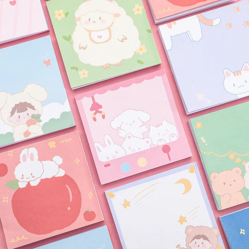 

Cute Pet Note Book Ins Girl Heart Cartoon Sticky Note Message Note Paper N Times Stickers Can Tear Self-adhesive Message Paper