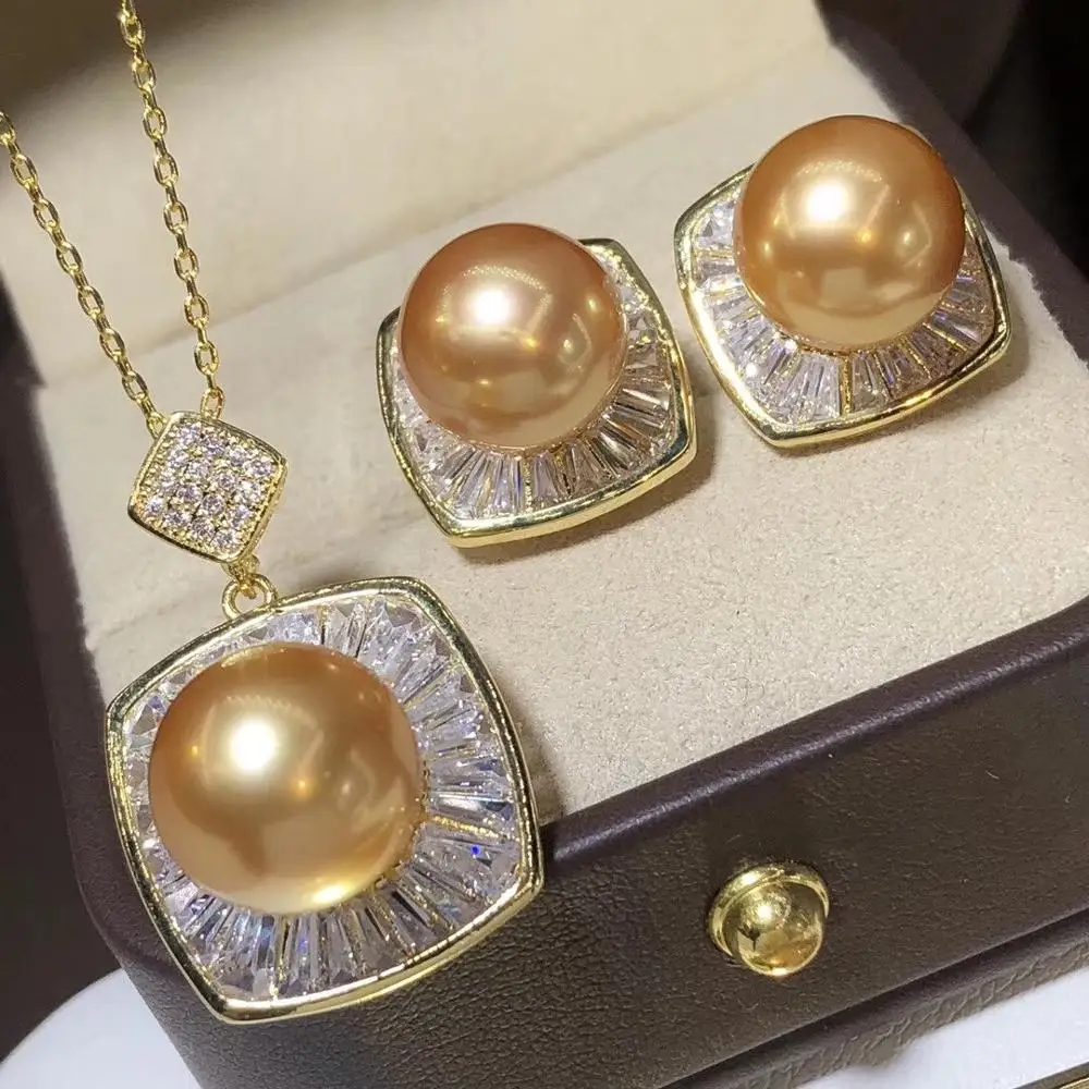 Женский жемчужный комплект D511 ювелирное изделие круглой формы 8-12 мм из