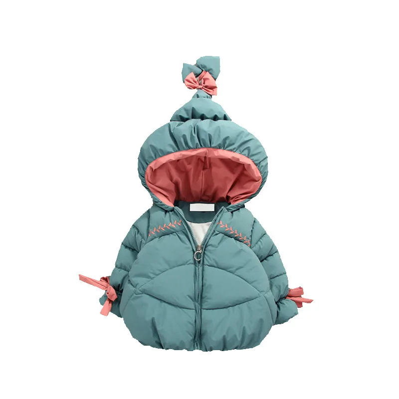 

Girls' cotton clothes for autumn and winter new quilted warm children's clothing wizard hat cotton clothes Korean version