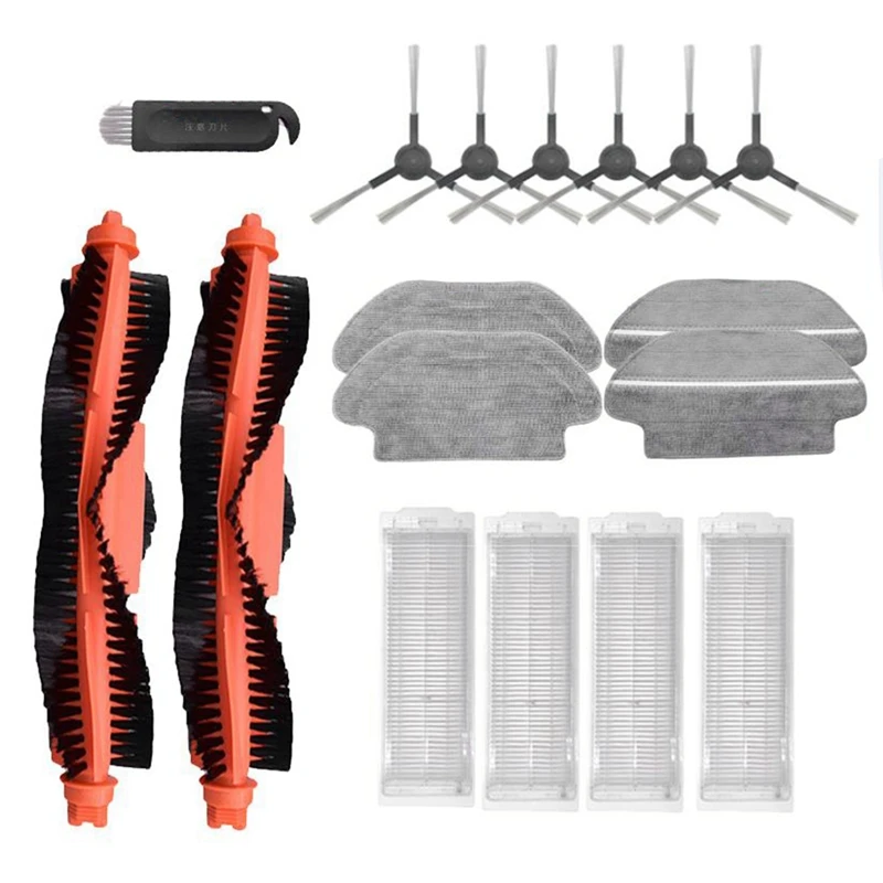 

Side Brush Mop Cloth Filter Main Brush Compatible for Xiaomi Mijia STYJ02YM Conga 3490 Viomi V2 PRO V-RVCLM21B Vacuum