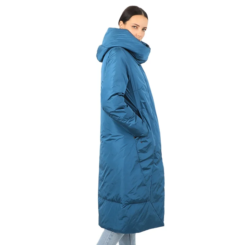Новинка женский пуховик длинная парка женское Стеганое пальто с капюшоном