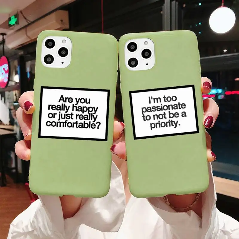 

Positive Good Vibe Happy Trust Funny Phone Case Candy Color for iPhone 11 12 mini pro XS MAX 8 7 6 6S Plus X 5S SE 2020 XR