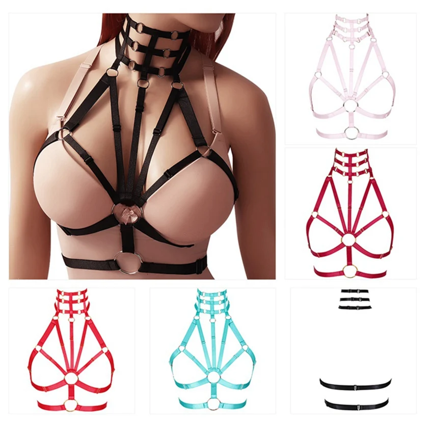 

Strappy Body Harness Bra for Women Fetish Chest Bondage Sexy Lingerie Erotic Hollow Out Cage Bra Gothic Rave Garter Belt