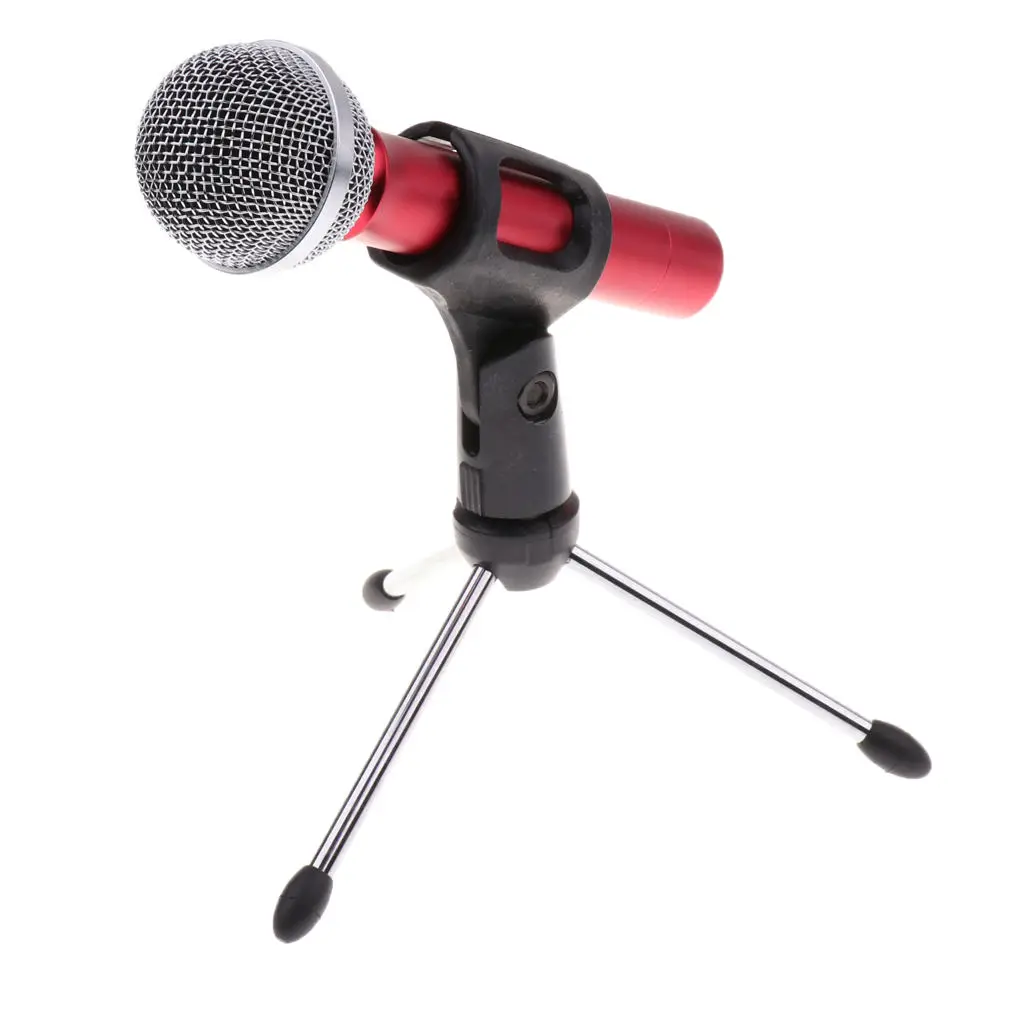 Professional Handheld Condenser Microphone with Tripod Stand Mic Clip for Moblie Phone Laptop Recording Broadcasting | Спорт и