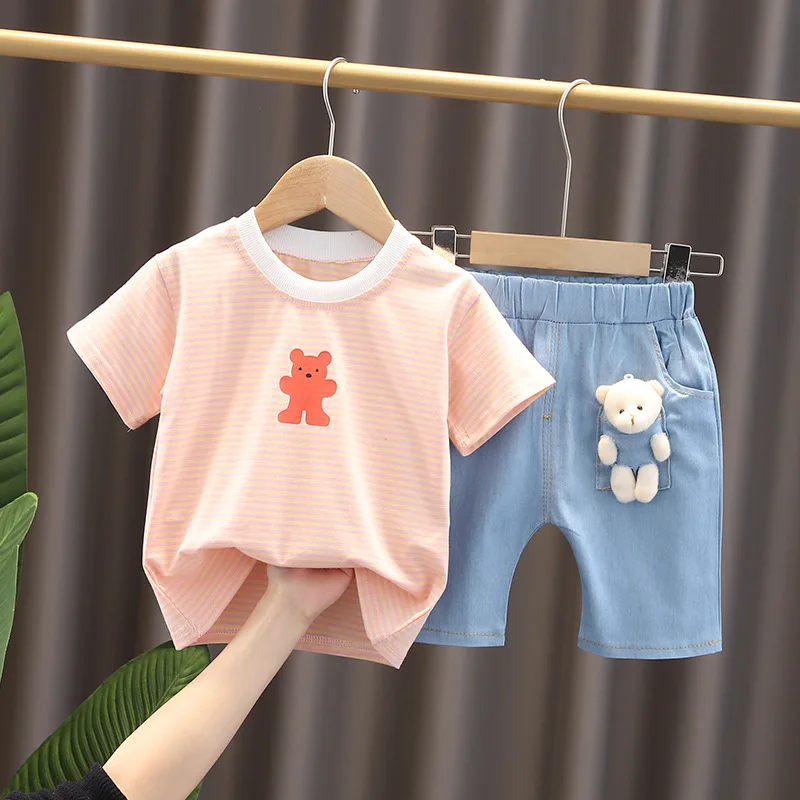 New Fashion Summer Baby Boys Girls Clothes Suit Children Sports T-Shirt Shorts 2Pcs/Sets Toddler Casual Costume Kids Tracksuits