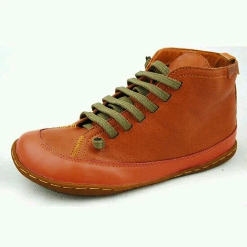 

Women's Leather Ankle Boots 2020 Fall Winter Retro Womens Casual Comfortable Women's Shoes Plus Size