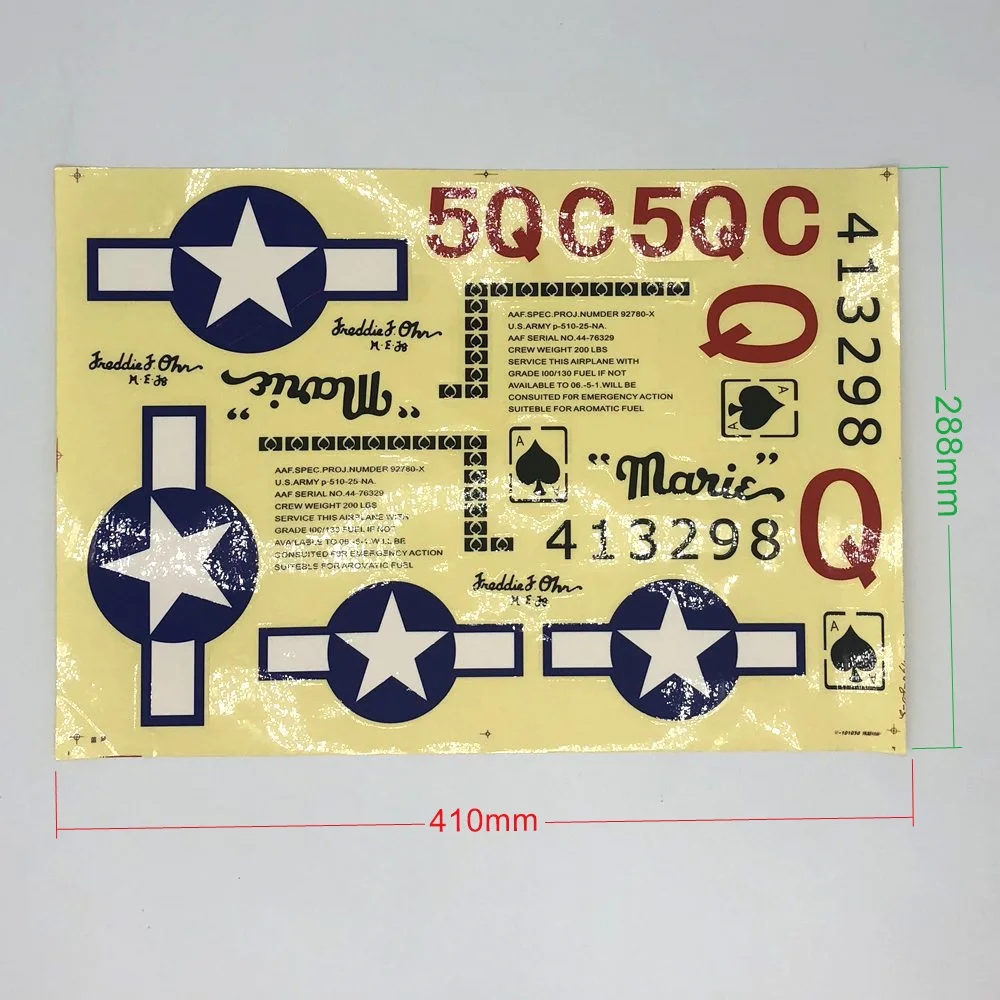 Наклейка для уникальной модели P51 RC Airplane|sticker album|part wolfsticker 3m |