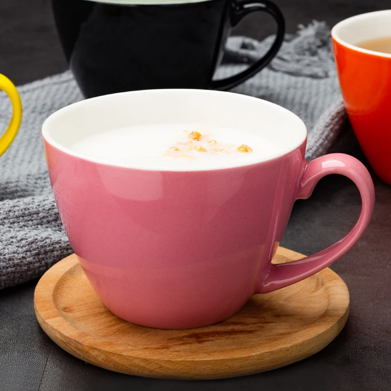 Современная керамическая кофейная чашка с ручкой из костяного фарфора кружки