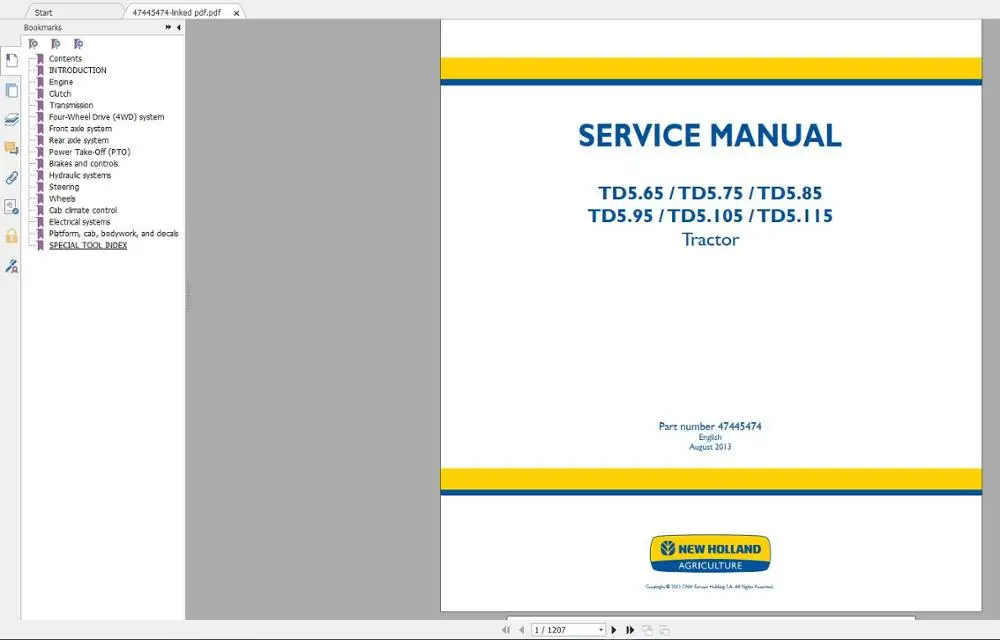 Новая Голландия АГ сельскохозяйственная служба Руководство PDF Обновлено [04 2020] 170