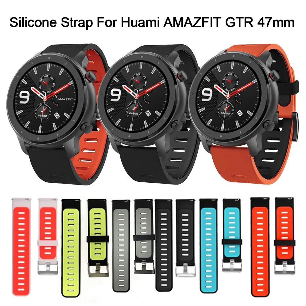 

Silicone Strap For Huami AMAZFIT GTR 47mm pasek od zegarka Soft Silica Gel Watchband correa de reloj bracelet de montre