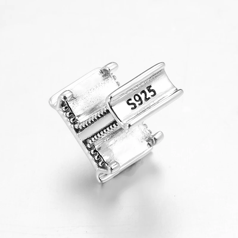 100% Стерлинговое Серебро 925 пробы простой металлический Алфавит буквы т бусины