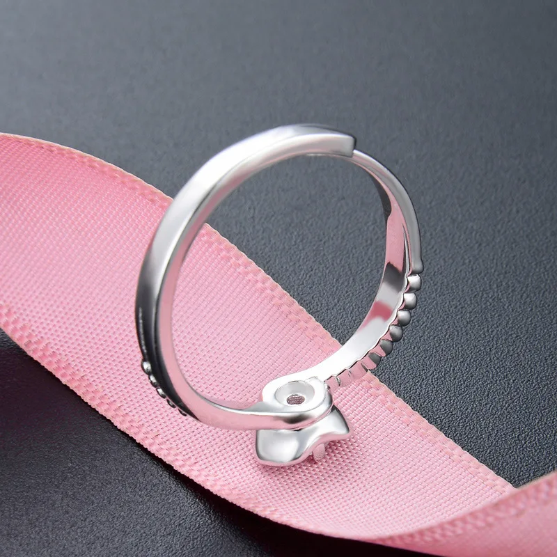 Bague Ringen S925 Серебряное кольцо для женщин сердце Корона дамы хвост кольцо Свадебные аксессуары подарок для подруги жены