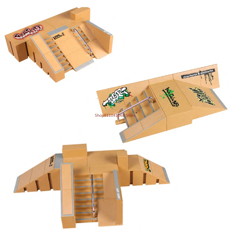 

Mini Finger Skating Board Ramp Track Fingerboard Park Training Sport Skateboard Set Educational Toys For Boy Children Gifts