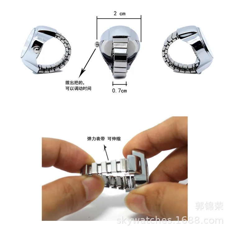 

Personalized Men and Women Ring Watch Hot Sale Couple Ring Watch Korean Fashion Wholesale Alloy Silver Case