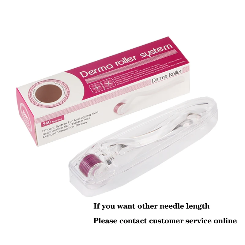 leave massage length DRS 540 Дерма ролик микро иглы мезороллер микроиглы для ухода за кожей лечение выпадения волос ручка - Цвет: leave massage length