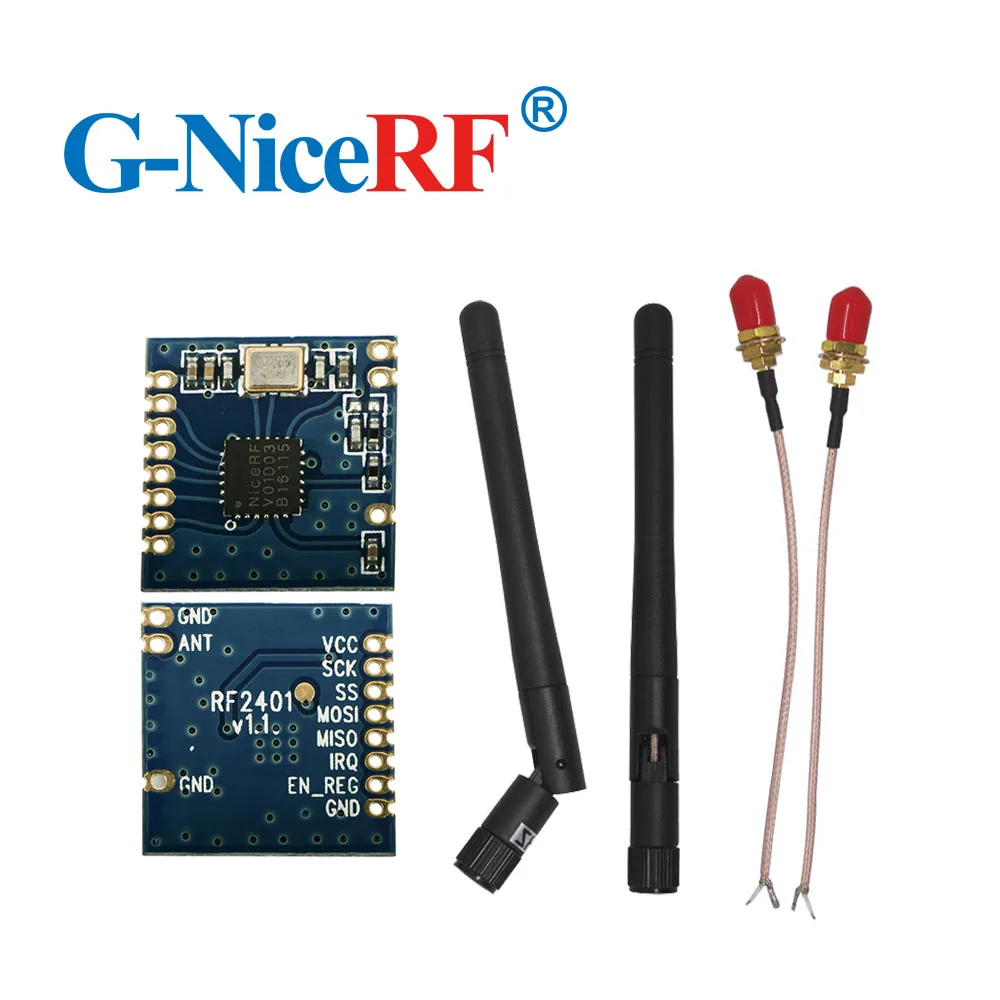10 шт./лот небольшой встроенный модуль 2 4G RF TX/RX RF2401 с шт. резиновой антенной 5G |