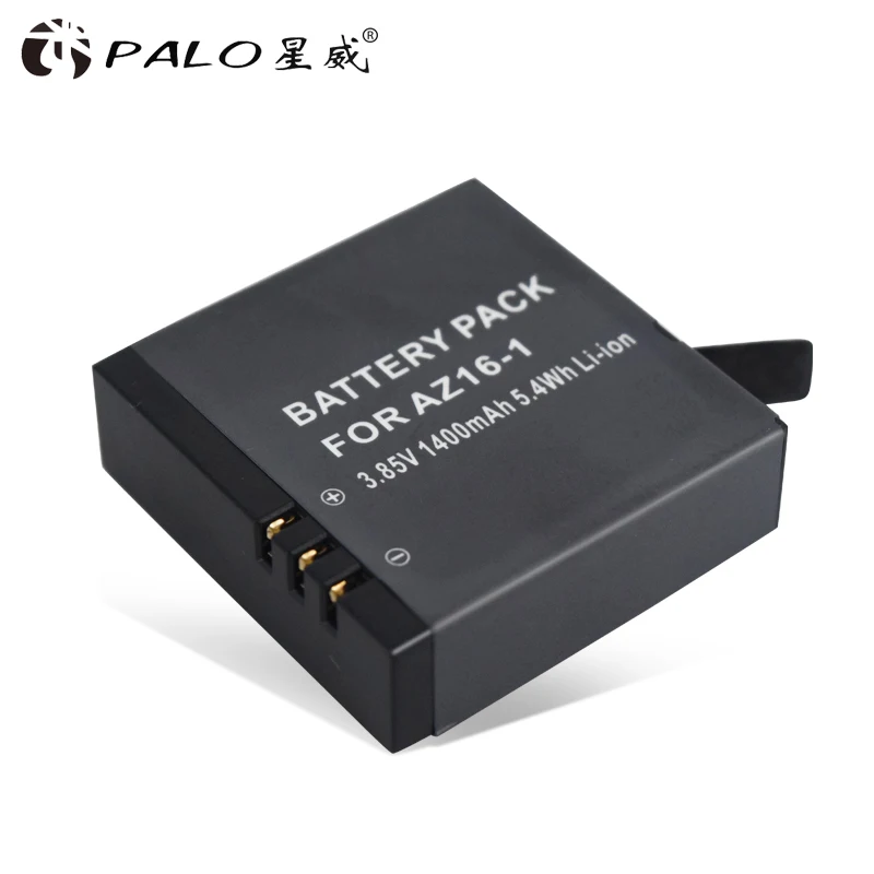 Аккумуляторы PALO 4xAZ16-1 xiao mi Yi 2 4K Lite accu + USB светодиодное двойное зарядное устройство