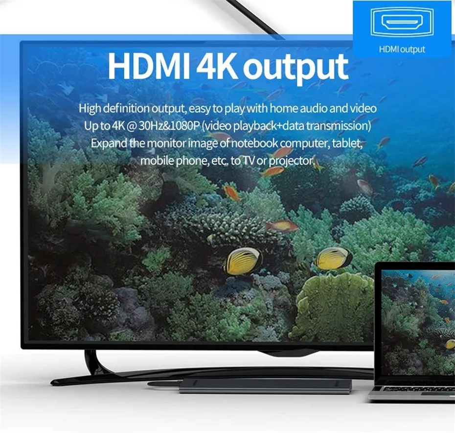 10 в 1 концентратор USB 3,1 C 4K док-станция type C HDMI RJ45 Gigabit Lan PD источник питания thunderbolt 3 Для iMac air surface book