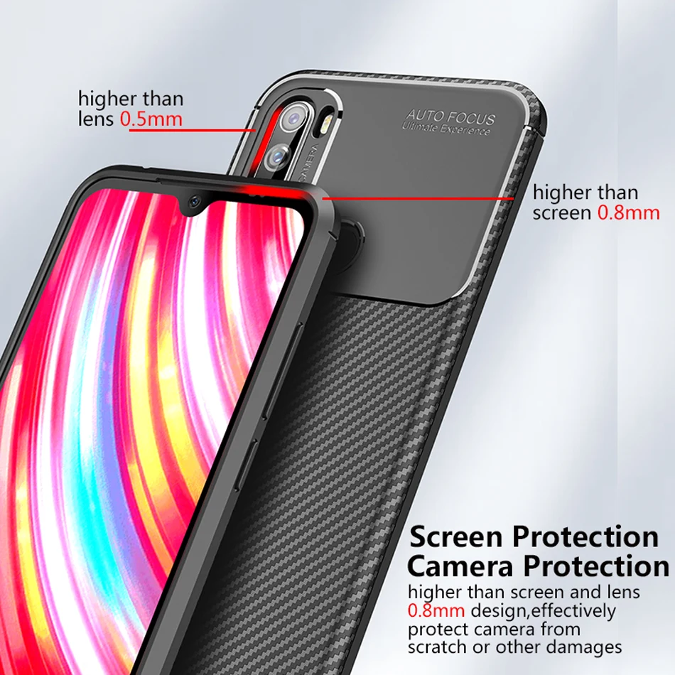 Бампер для Redmi Note 8T чехол Xiaomi роскошный мягкий силиконовый из углеродного волокна