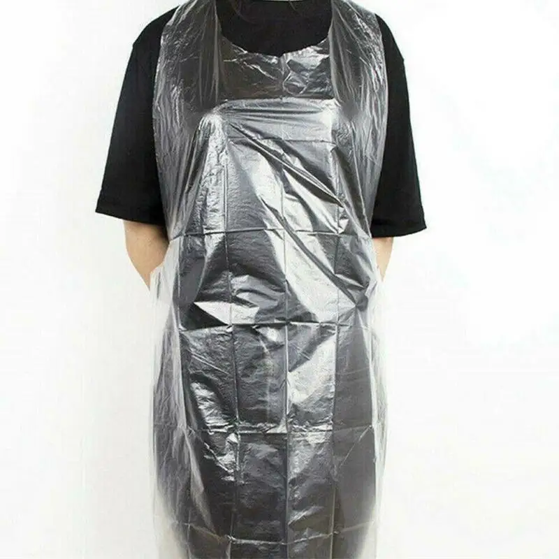 

100pcs Disposable Apron Waterproof Kitchen Cleaning Aprons Adults Bib Aprons