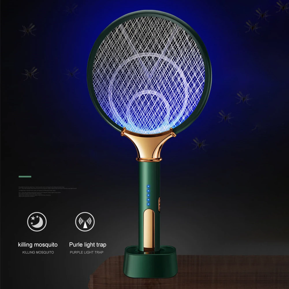 

2 in 1 LED Electric Mosquito Swatter 1200mAh USB Rechargeable Anti Fly Bug Zapper Killer Trap Insect Racket Pest Control Product