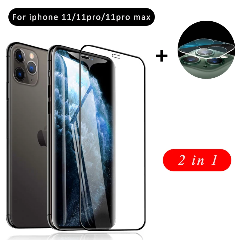 Закаленное стекло для камеры 2 в 1 защитное 3d iphone 11 pro max|Защитные стёкла и плёнки