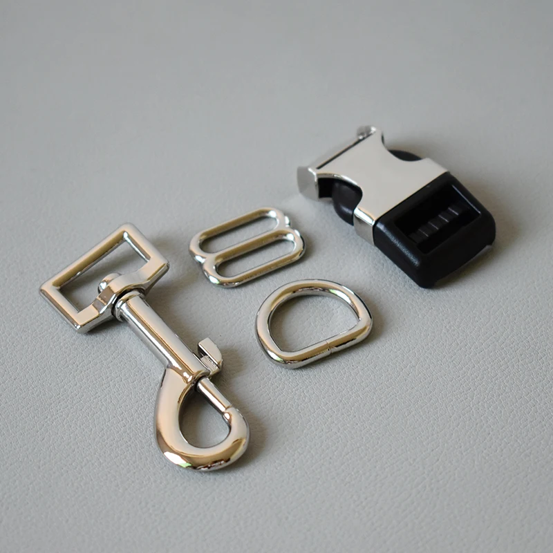 50 set 8 button 20mm 4 times Metal release buckles D rings sliders for dog collar adjustable buckles DIY sewing accessories