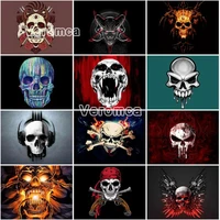 full square round drill diamond painting skull horror series pictures 5d diy embroidery cross stitch kits mosaic skeleton decor