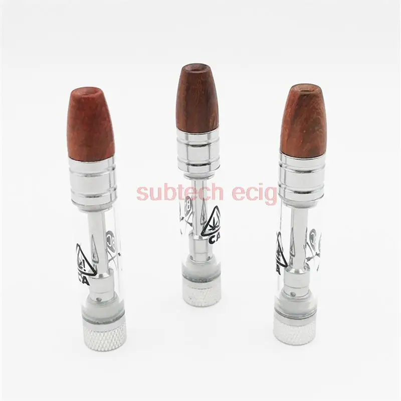 

10pcs BC Wood Cartridges Carts 0.8ml 1.0ml Ceramic Coil Empty Vaporizer Glass Tank Electronic Cigarettes Vape Pen Cartridge
