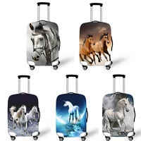 chic horse leather suitcase cover for women leisure travel foldable elastic dust cover running horse leather luggage cover