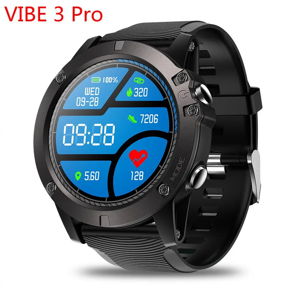 black VIBE 3 PRO Zeblaze VIBE 3 ЭКГ Смарт часы мужские спортивные Шагомер монитор сна Поддержка 11 языков IP67 Smartwatch цветной дисплей Android IOS - Цвет: black VIBE 3 PRO