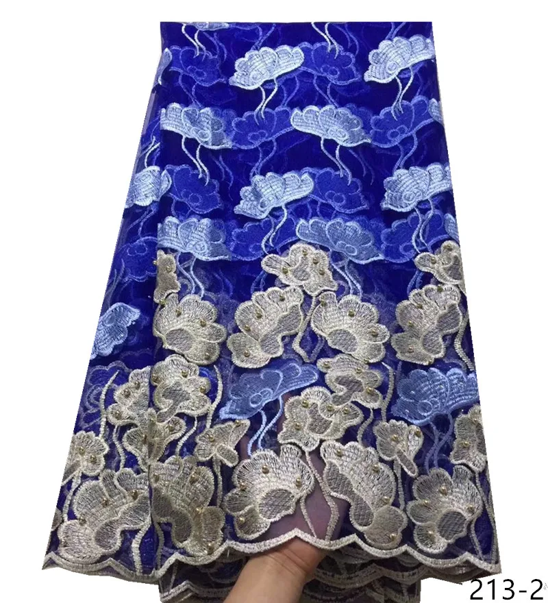 African Lace Fabric 2019 Embroidered Nigerian Laces High Quality French Tulle For blue Women Dress Wedding | Дом и сад