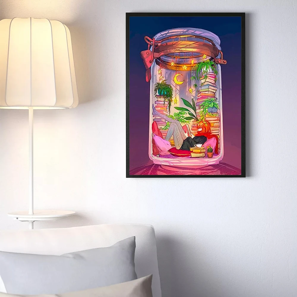 

HUACAN Oil Painting By Numbers Girl Animal Wall Art Unique Gift Hand Painted Picture By Numbers Lion Children's Room Decor