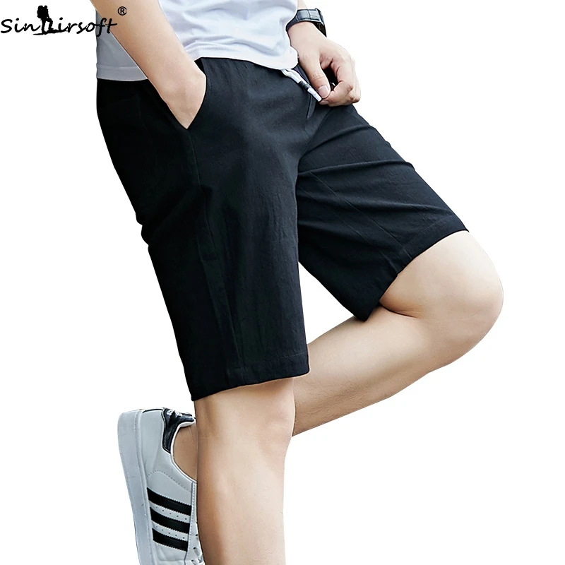 Summer New Style Cotton Loose Casual Shorts For Men Fashion Elastic Waist Beach Plus Size M-4XL | Мужская одежда