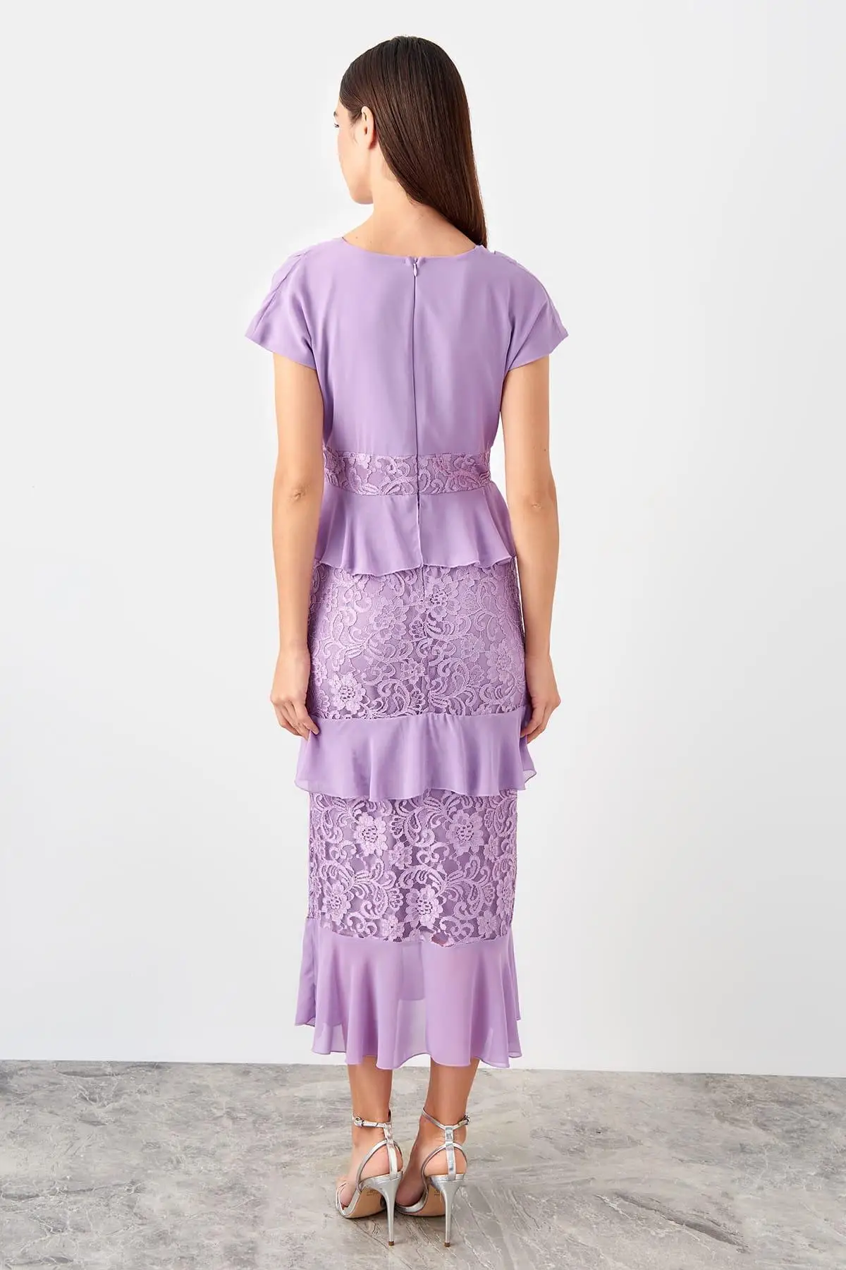 Trendyol Lilac кружевная отделка TPRSS19UT0201|Женские платья| |