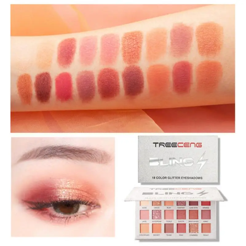 Палитра теней для век 18 цветов небесно-пустынные тени шампанское золото