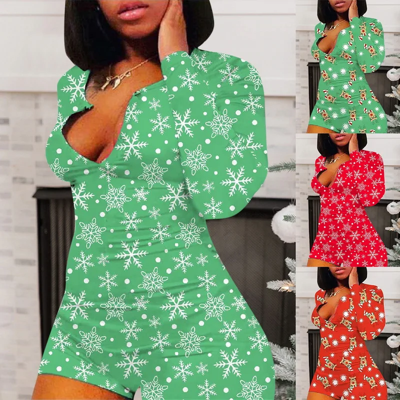 Рождественская Сексуальная Женская Пижама для взрослых женская одежда сна