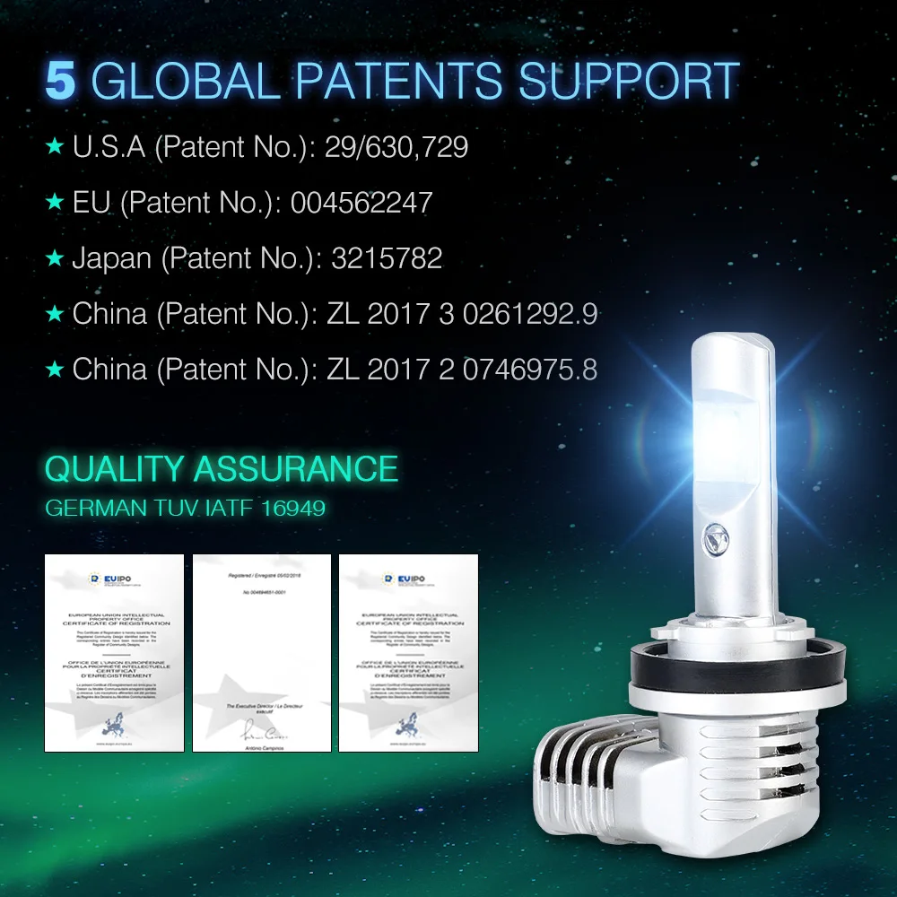1:1 DESIGN NOVSIGHT H4 H7 Led Car Headlight H11 H16JP 9005 9006 9012 D1S P13 PSX24W PSX26W 50W 10000LM 6500K Fog Light|Передние LED-фары
