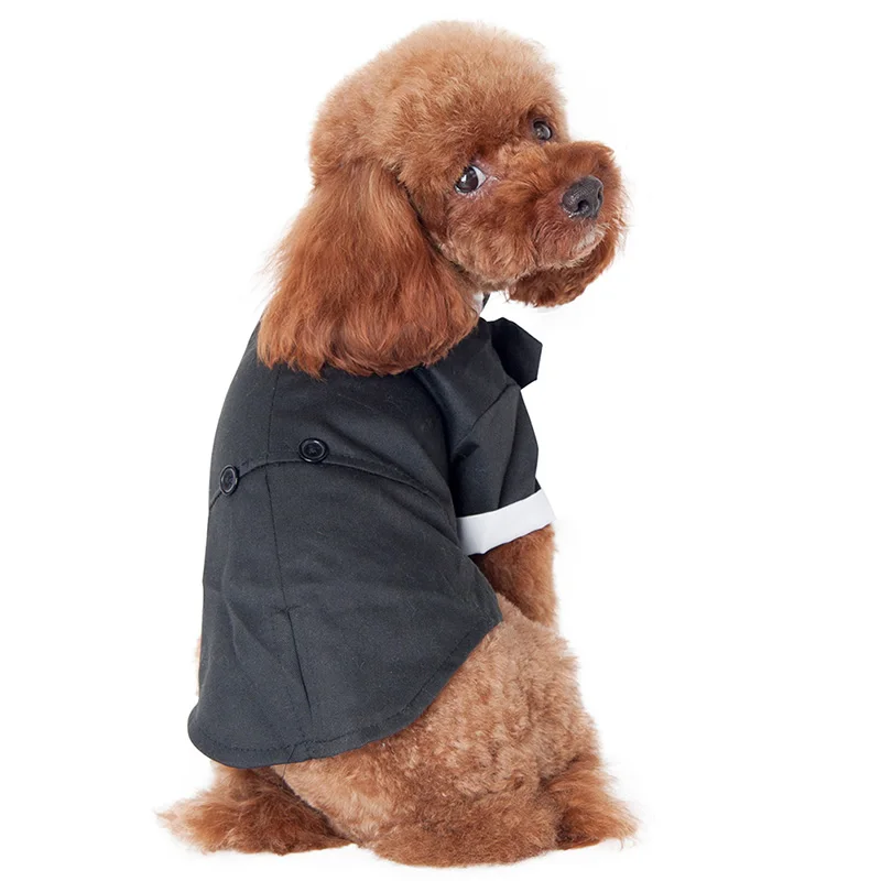 

Pet Dog Cat Clothes Prince Wedding Suit Tuxedo Bow Tie Puppy Coat 5 Sizes For Large Small Dogs