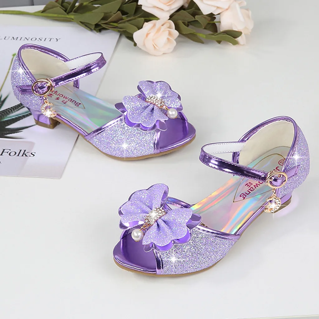 

ARLONEET Sandals Girls Princess Shoes Infant Kids Baby Girls Crystal Bling Bowknot Single Princess Shoes Sandals Shoes Kids