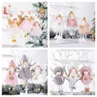Ангел куклы Рождественские украшения для дома, гирлянда украшения для рождественской елки с утолщённой меховой опушкой, хороший рождественский Новый год 2021