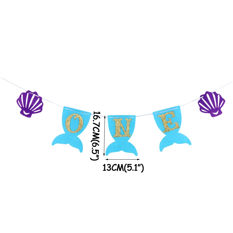WEIGAO Русалка Вечерние одноразовые посуда набор «С Днем Рождения» вечерние бумажные тарелки чашка Декор-баннер Baby Shower вечерние принадлежности для девочек - Цвет: one banner